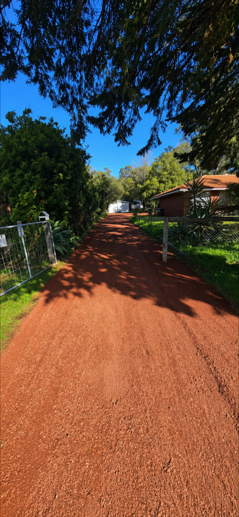 Rural property Gravel driveway and parking area installation in Mt Helena  