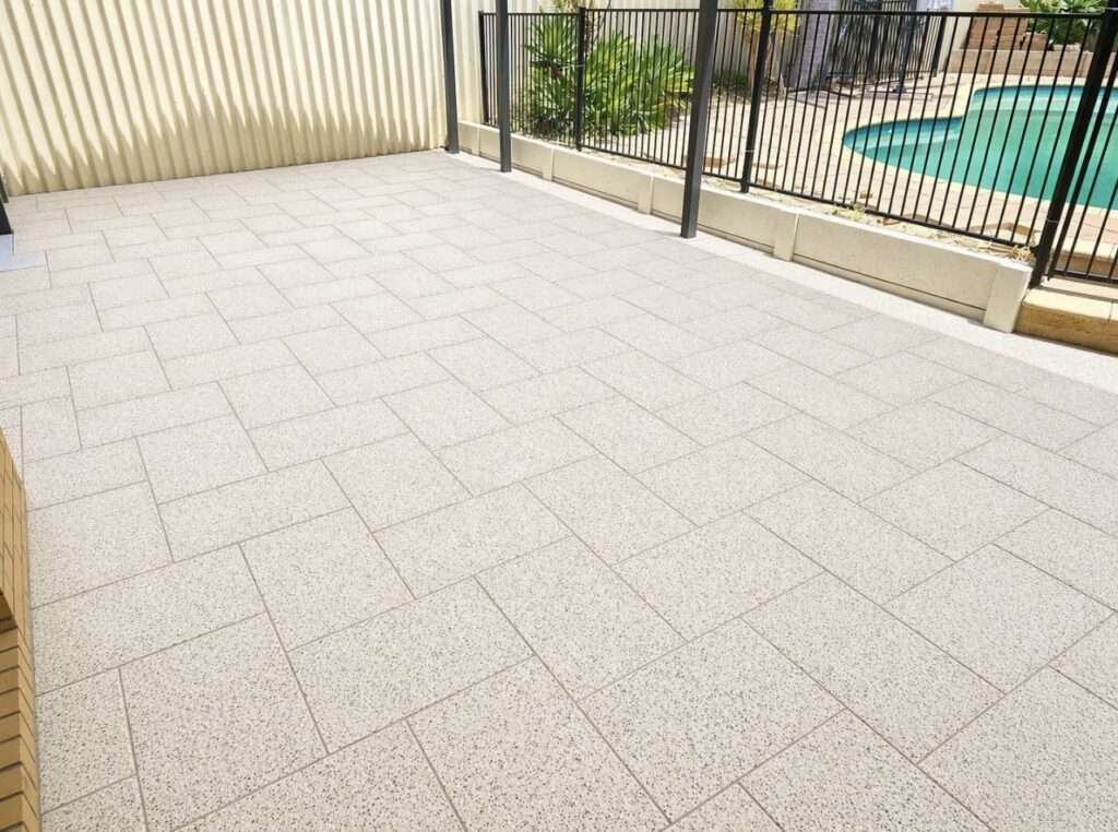 Outdoor entertaining area paving installation